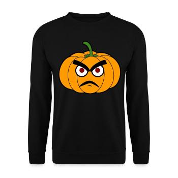 Grumpy Pumpkin Pumpkins - Unisex Sweatshirt - black - Front - Alina (178cm) & Michal (187cm)