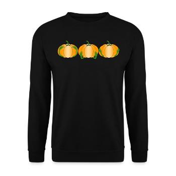 Pumpkin 3 Monkey Pumpkins - Unisex Sweatshirt - black - Front - Alina (178cm) & Michal (187cm)