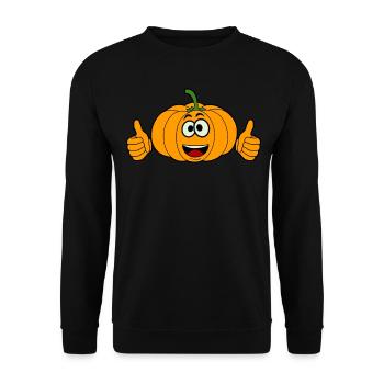 Citrouille Pouces vers le haut Citrouilles - Sweat-shirt Unisexe - noir - Devant - Alina (178cm) & Michal (187cm)