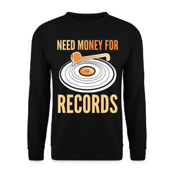 Player Disk Jockey Music Vinyl Record - Unisex Pullover - Schwarz - Vorne - Alina (178cm) & Michal (187cm)