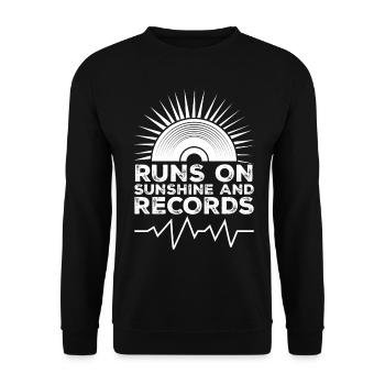 Record Player Disk Jockey Vinyl - Unisex Pullover - Schwarz - Vorne - Alina (178cm) & Michal (187cm)