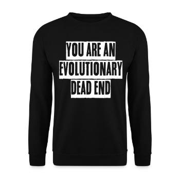 Darwinism Misanthrope Darwin - Unisex Pullover - Schwarz - Vorne - Alina (178cm) & Michal (187cm)