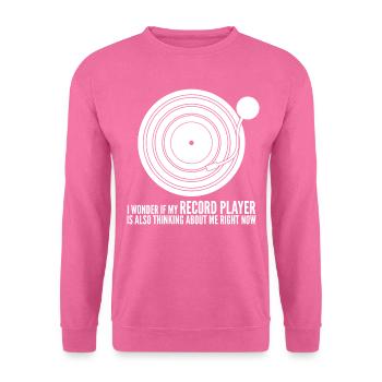 Tourne-disque vinyle - Sweat-shirt Unisexe - rose - Devant