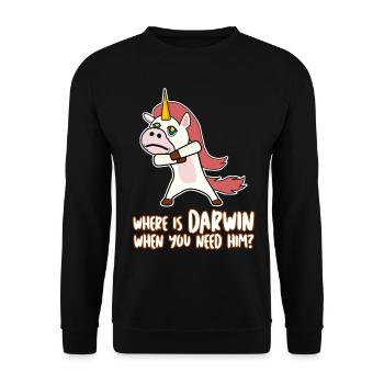 Darwinism Misanthrope Darwin Award - Unisex Pullover - Schwarz - Vorne - Alina (178cm) & Michal (187cm)