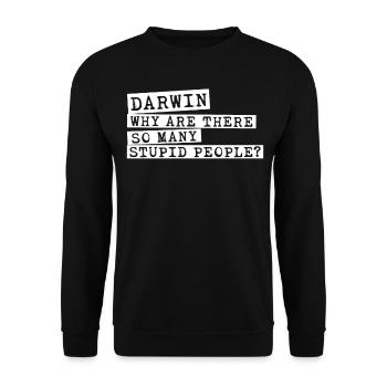 Darwin Award Darwinism Misanthrope - Unisex Sweatshirt - black - Front - Alina (178cm) & Michal (187cm)