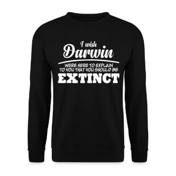 Darwin Award Darwinism Misanthrope - Unisex Sweatshirt - black - Front - Alina (178cm) & Michal (187cm)