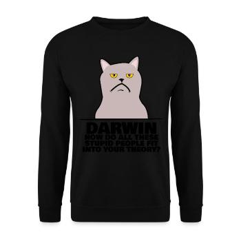 Darwin Award Misanthrope Joke Darwinism - Unisex Sweatshirt - black - Front - Alina (178cm) & Michal (187cm)