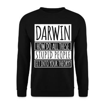 Misanthrope Darwin Award Joke Darwinism - Unisex Sweatshirt - black - Front - Alina (178cm) & Michal (187cm)