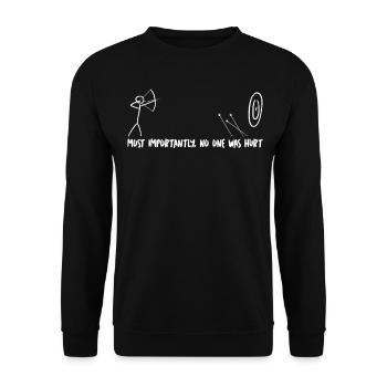 Long Bow Compound Bow Archery - Unisex Sweatshirt - black - Front - Alina (178cm) & Michal (187cm)