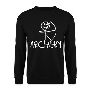 Compound Bow Archery Long Bow - Unisex Sweatshirt - black - Front - Alina (178cm) & Michal (187cm)