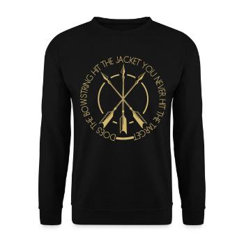 Compound Bow Archery Long Bow Archer - Unisex Pullover - Schwarz - Vorne - Alina (178cm) & Michal (187cm)