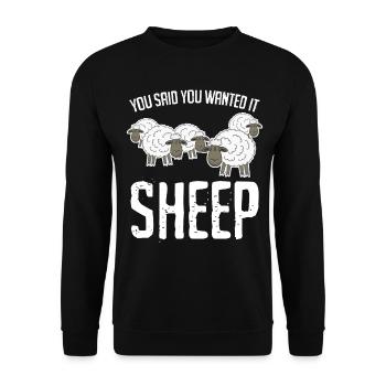 Blague drôle de mouton - Sweat-shirt Unisexe - noir - Devant - Alina (178cm) & Michal (187cm)