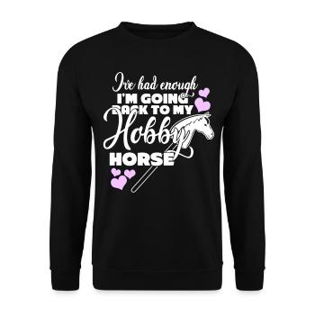 Hobby Équitation Hobby Horsing - Sweat-shirt Unisexe - noir - Devant - Alina (178cm) & Michal (187cm)