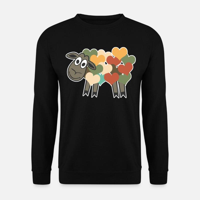 Sheep Retro Hearts - Unisex Sweatshirt - black