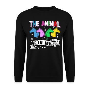 Hobby Horsing Équitation Hobby Cheval - Sweat-shirt Unisexe - noir - Devant - Alina (178cm) & Michal (187cm)