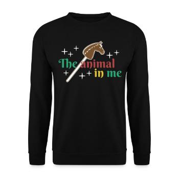 Hobby Horsing Hobby Équitation - Sweat-shirt Unisexe - noir - Devant - Alina (178cm) & Michal (187cm)