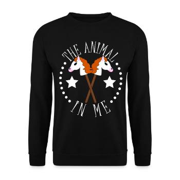 Hobby Horsing Hobby Horse - Unisex Pullover - Schwarz - Vorne - Alina (178cm) & Michal (187cm)