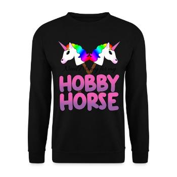 Hobby Cheval Hobby Horsing Licorne - Sweat-shirt Unisexe - noir - Devant - Alina (178cm) & Michal (187cm)
