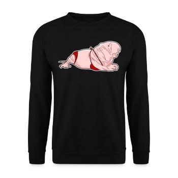 Ugly Naked Mole Rat with a Bikini - Unisex Sweatshirt - black - Front - Alina (178cm) & Michal (187cm)