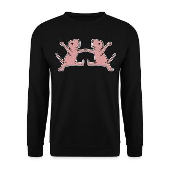 Naked Mole Rats dancing Boogie Woogie - Unisex Sweatshirt - black - Front - Alina (178cm) & Michal (187cm)