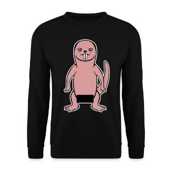 Naked Mole Rat - Unisex Pullover - Schwarz - Vorne - Alina (178cm) & Michal (187cm)