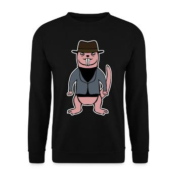 Not so Naked Mole Rat - Unisex Pullover - Schwarz - Vorne - Alina (178cm) & Michal (187cm)