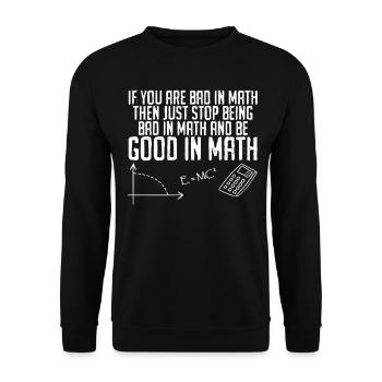 Math Maths Mathematics Physics Teacher - Unisex Pullover - Schwarz - Vorne - Alina (178cm) & Michal (187cm)
