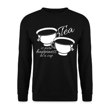 Tea Bag Teapot Tea Cup Tea Mug - Unisex Sweatshirt - black - Front - Alina (178cm) & Michal (187cm)