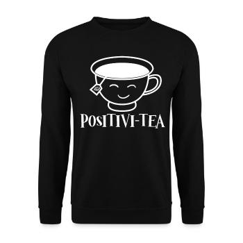 Tea Positive Bag Tea Cup Tea Mug Teapot - Unisex Sweatshirt - black - Front - Alina (178cm) & Michal (187cm)