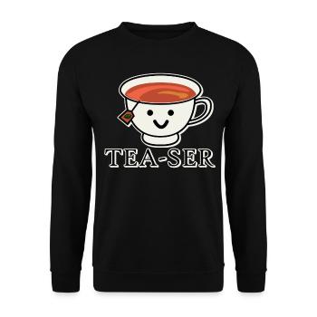 Tea Mug Teapot Tea Bag Tea Cup - Unisex Sweatshirt - black - Front - Alina (178cm) & Michal (187cm)