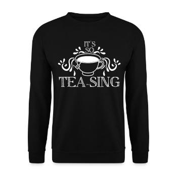 Tea Bag Tea Cup Tea Mug Teasing Teapot - Unisex Sweatshirt - black - Front - Alina (178cm) & Michal (187cm)