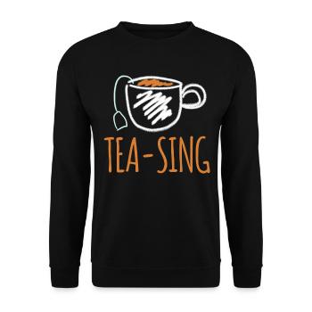 Tea Bag Tea Cup Tea Mug Teapot Teasing - Unisex Sweatshirt - black - Front - Alina (178cm) & Michal (187cm)