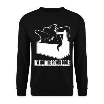 Best Power Tool Electric Tools Toll Bag - Unisex Sweatshirt - black - Front - Alina (178cm) & Michal (187cm)