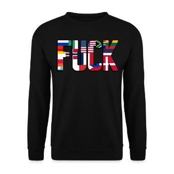 Curse Words Grumpy - Unisex Sweatshirt - black - Front - Alina (178cm) & Michal (187cm)