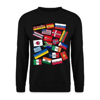 Grumpy Curse Words - Unisex Pullover - Schwarz - Vorne - Alina (178cm) & Michal (187cm)