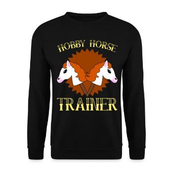 Hobbyhorse Riding Hobby Horse - Unisex Sweatshirt - black - Front - Alina (178cm) & Michal (187cm)