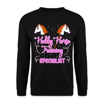 Hobby Horse Riding Hobbyhorse - Unisex Sweatshirt - black - Front - Alina (178cm) & Michal (187cm)