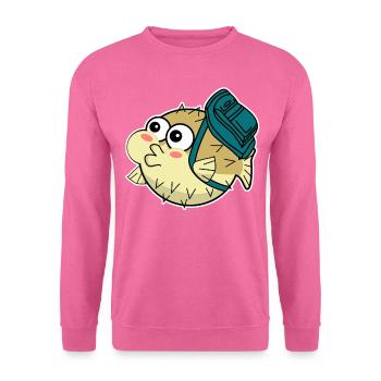 Poisson-globe avec sac à dos - Sweat-shirt Unisexe - rose - Devant