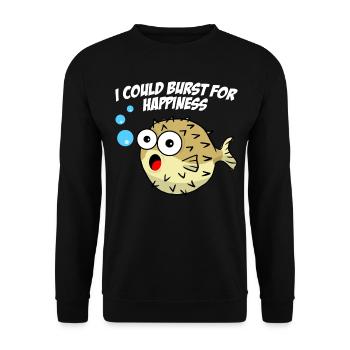 Poisson-globe heureux - Sweat-shirt Unisexe - noir - Devant - Alina (178cm) & Michal (187cm)