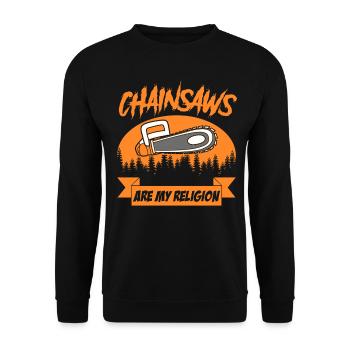 Chainsaw Fire Wood Chain Saw Chainsaws - Unisex Sweatshirt - black - Front - Alina (178cm) & Michal (187cm)