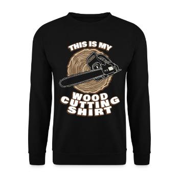 Fire Wood Chain Saw Chainsaws Chainsaw - Unisex Sweatshirt - black - Front - Alina (178cm) & Michal (187cm)