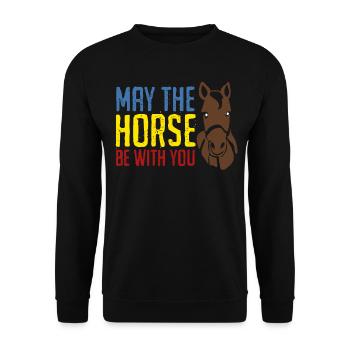 Horse Horses Riding Haflinger - Unisex Sweatshirt - black - Front - Alina (178cm) & Michal (187cm)