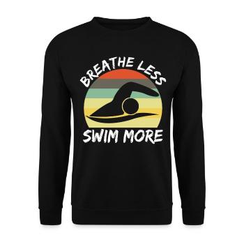 Piscine Triathlon Retro Swimmer - Sweat-shirt Unisexe - noir - Devant - Alina (178cm) & Michal (187cm)