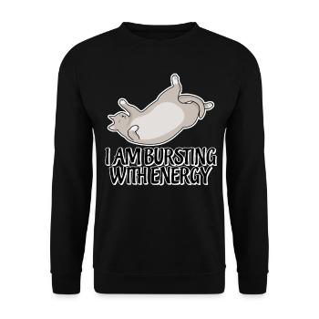 Cat Sleep Tired Sleeping Bed Nap - Unisex Pullover - Schwarz - Vorne - Alina (178cm) & Michal (187cm)