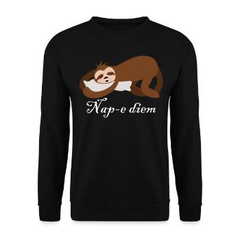 Fatigué Dormir Lit Sieste Sommeil - Sweat-shirt Unisexe - noir - Devant - Alina (178cm) & Michal (187cm)