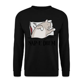 Tired Sleeping Cat Bed Nap Sleep - Unisex Pullover - Schwarz - Vorne - Alina (178cm) & Michal (187cm)