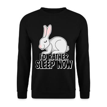 Lapin Fatigué Dormir Lapin Sieste Sommeil - Sweat-shirt Unisexe - noir - Devant - Alina (178cm) & Michal (187cm)
