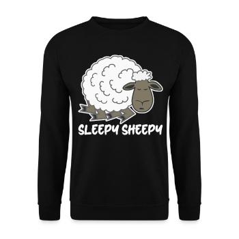 Dormir Mouton Fatigué Sieste Sommeil - Sweat-shirt Unisexe - noir - Devant - Alina (178cm) & Michal (187cm)