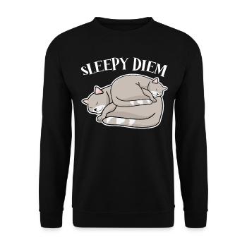 Cats Tired Sleeping Cat Nap Sleep - Unisex Sweatshirt - black - Front - Alina (178cm) & Michal (187cm)