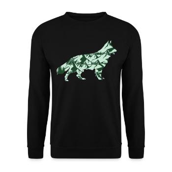 White Shepherd Dog Leash German Shepherd - Unisex Sweatshirt - black - Front - Alina (178cm) & Michal (187cm)